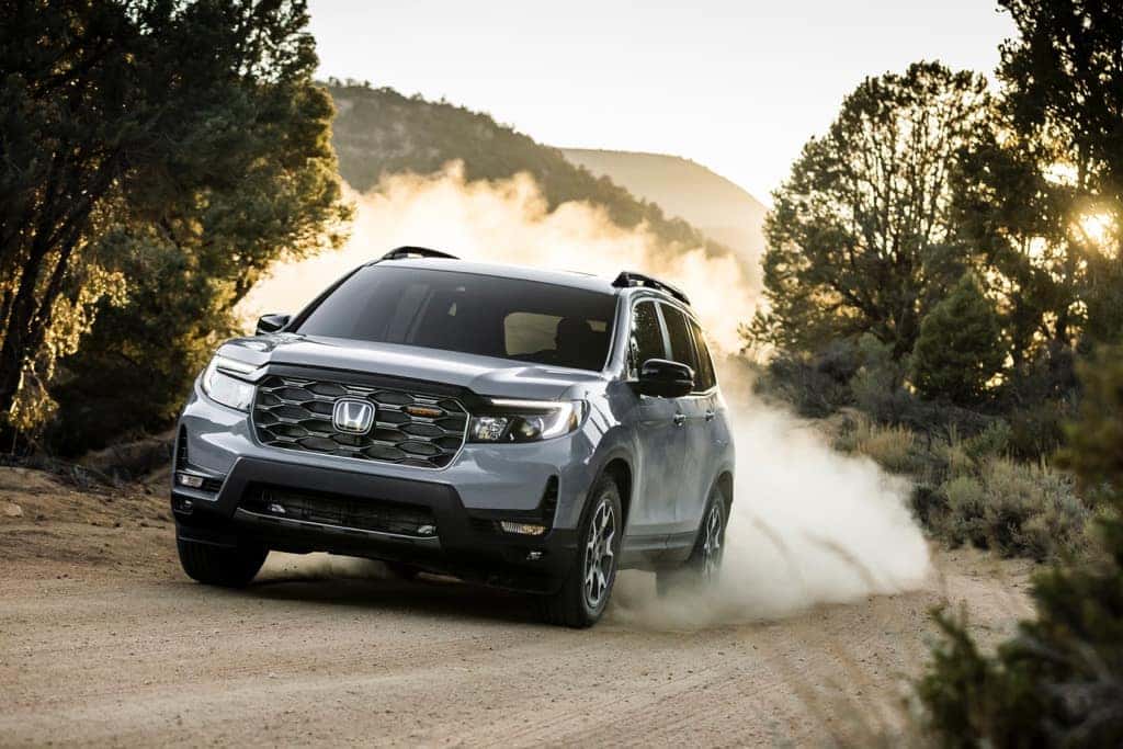 2022 Honda Passport TrailSport silver dusty road