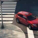 red honda hr-v turning a corner