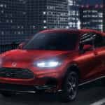 red honda hr-v in the city
