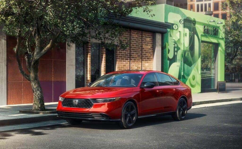 Honda Accord Parked Front 3/4 View Next to a City Curb