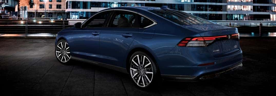 Rear View of Blue 2023 Honda Accord