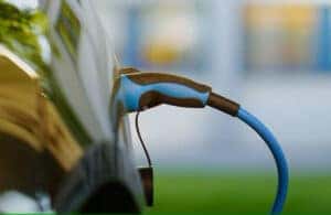 Charger Plugged Into Electric Vehicle