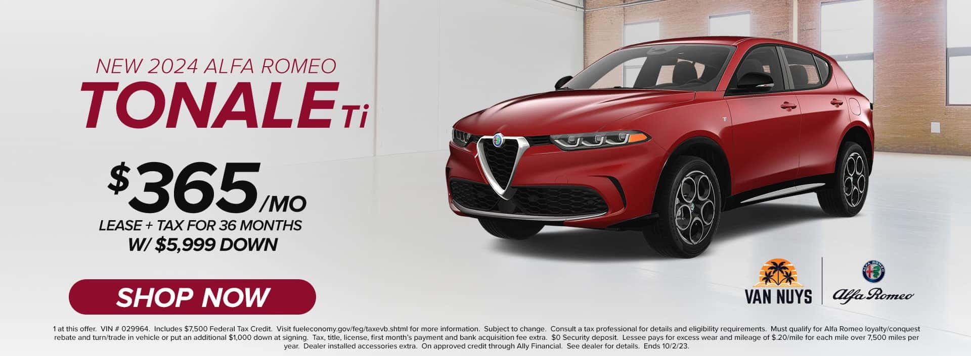 New 2024 Alfa Romeo Tonale Ti $365/Mo. Lease + Tax for 36 Months W/ $5,999 Down