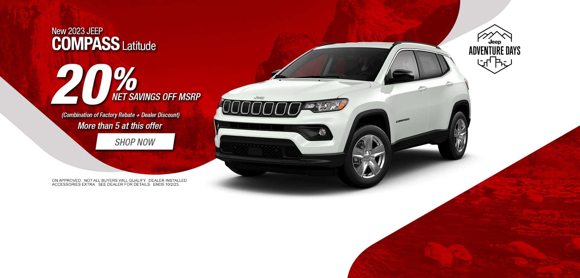 New 2023 Jeep Compass Latitude 20% Net Savings Off MSRP