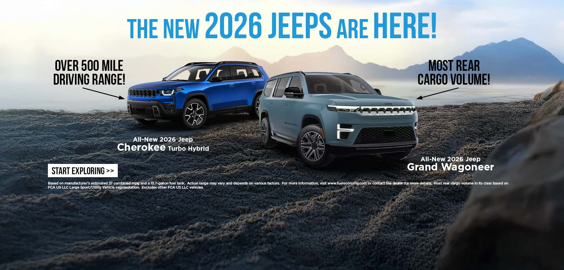 Get over 500 driving range on a new Jeep Cherokee Turbo Hybrid!