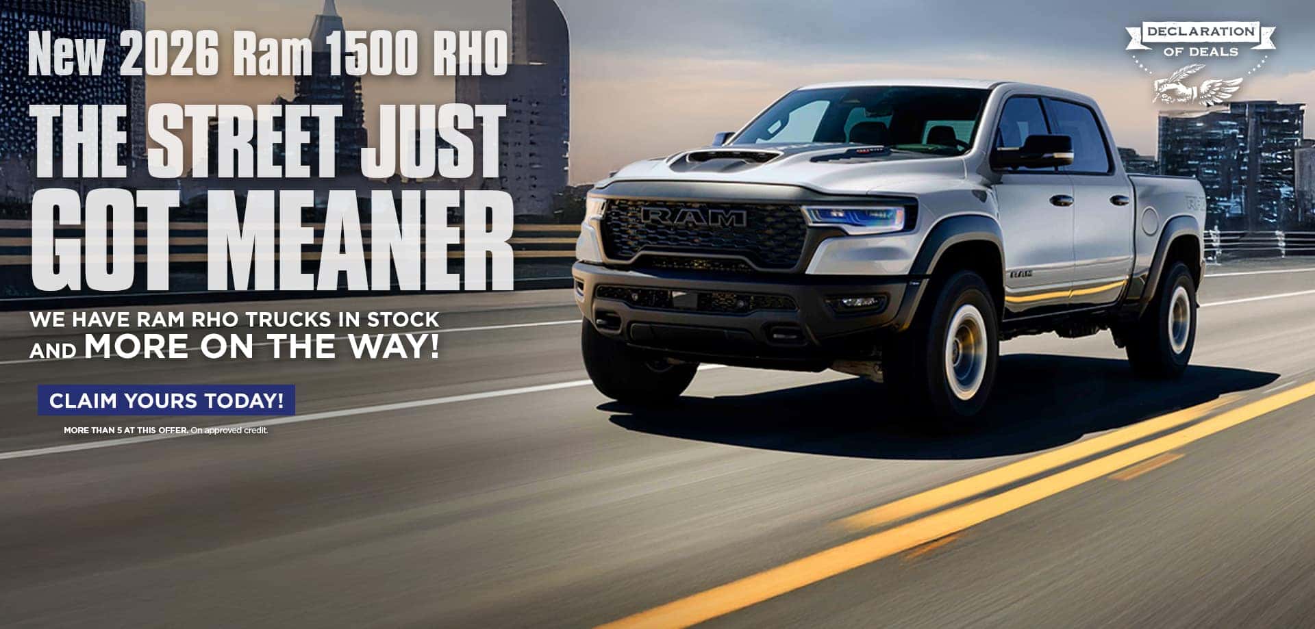 We have Ram 1500 RHO trucks in stock, and more coming!