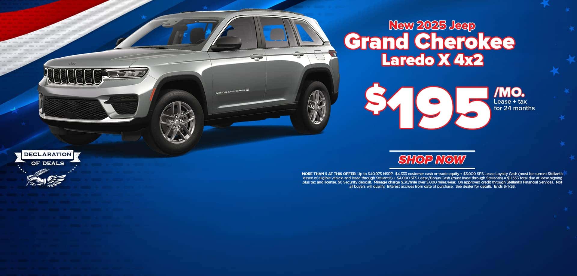 Now lease a new Grand Cherokee for $195/mo.