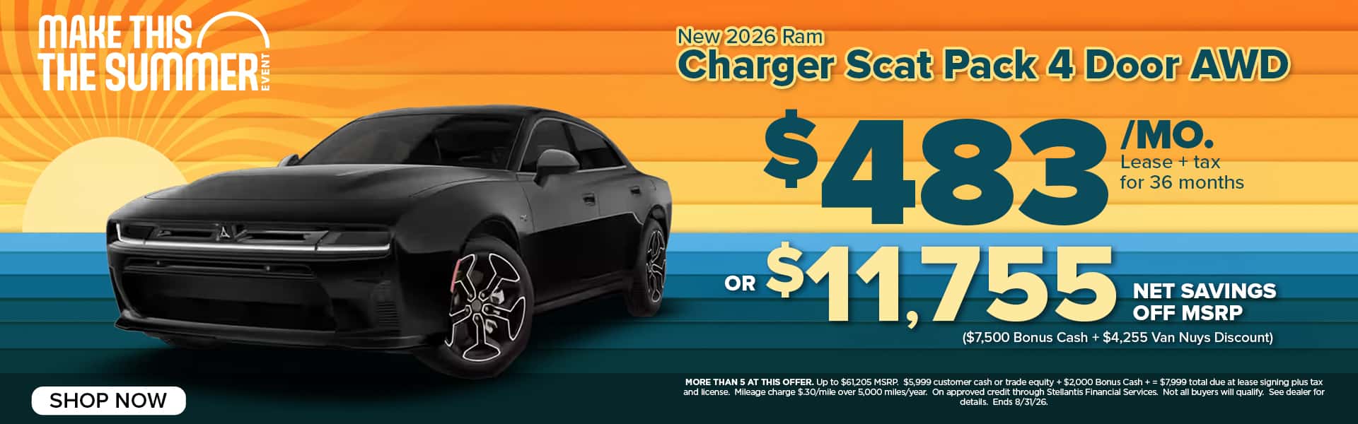 Now lease a new Charger for $484/mo.