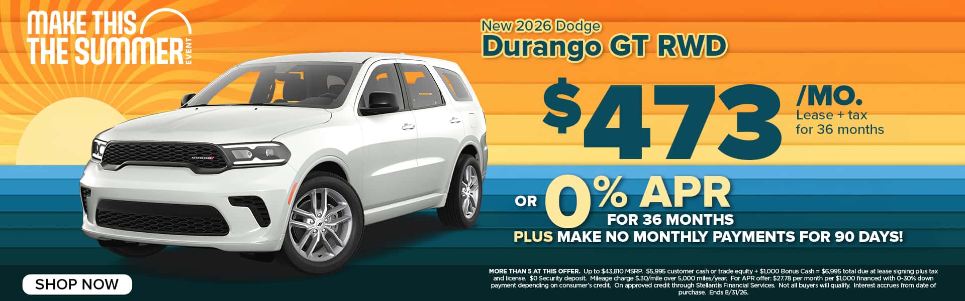 Now lease a new Durango for $473/mo.