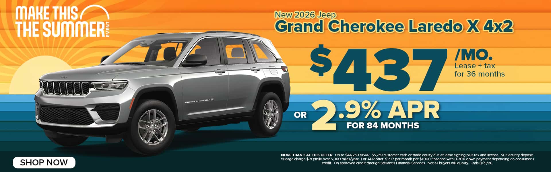 Now lease a new Grand Cherokee for just $437/mo.