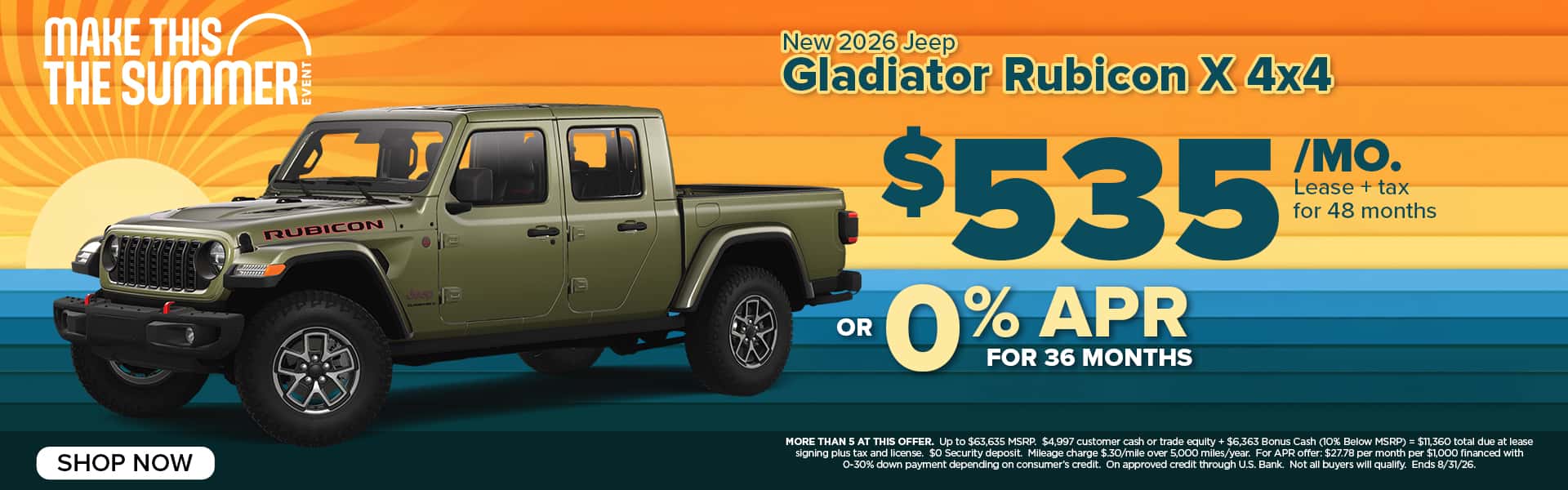 Now lease a new Gladiator for $535/mo.