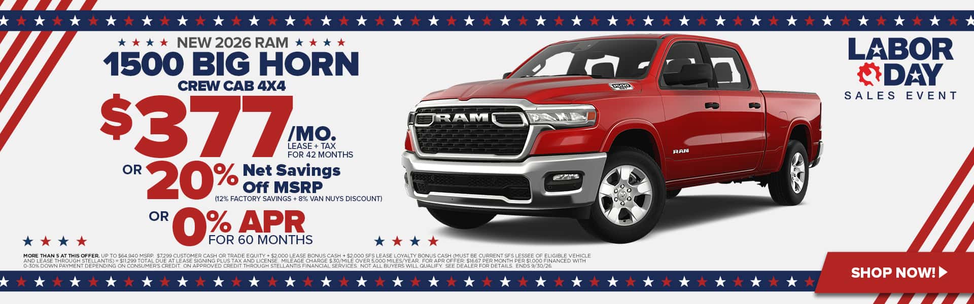 Now lease a new Ram for just $377/mo.