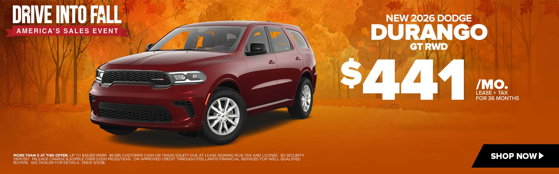 Now lease a new Dodge Durango for just $441/mo.