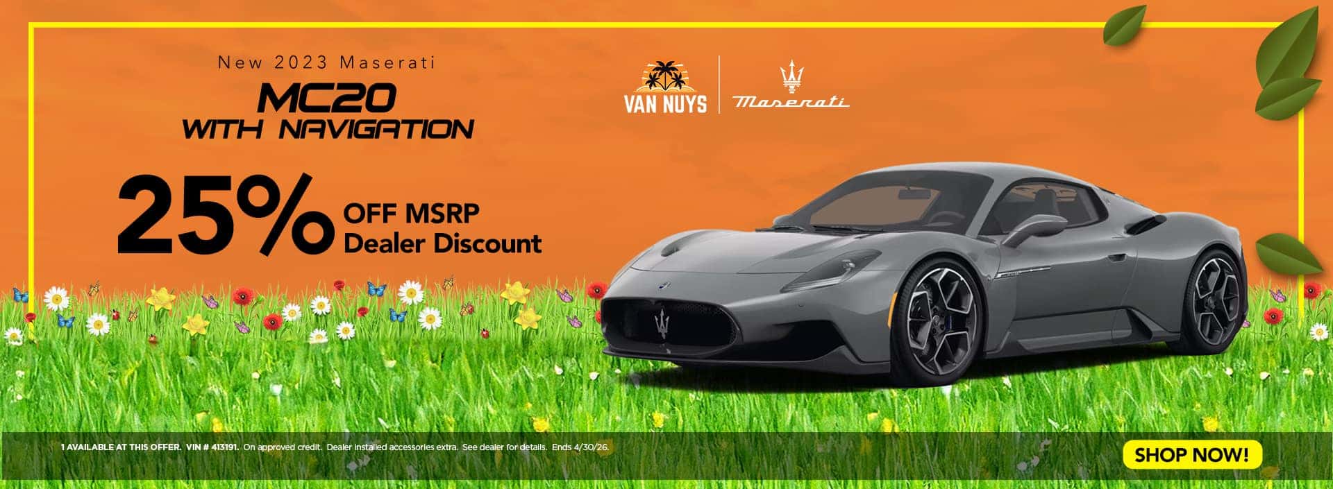 Save 25% Off MSRP on a new MC20 today!