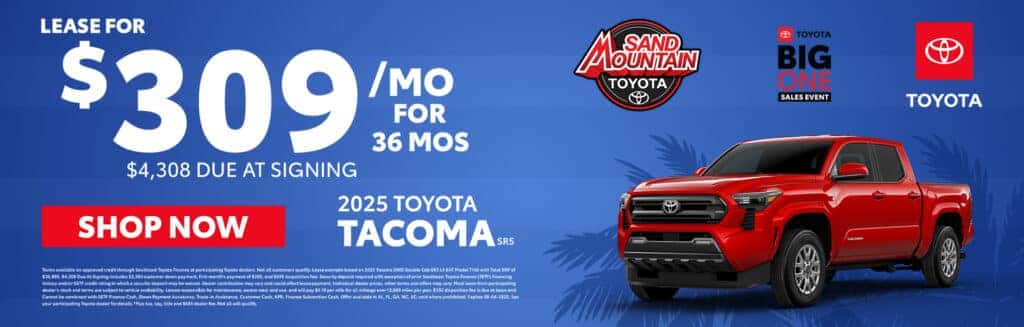 2025 Tacoma SR5 | $309/ 36 months $4,308 due at signing
