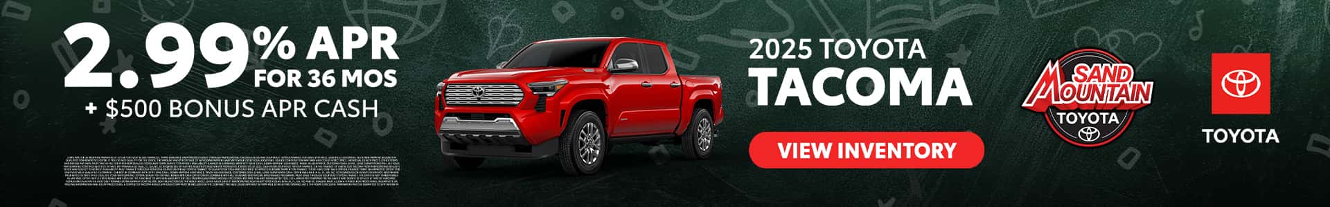 Sand-Mountain-Toyota—Aug-25—Monthly-Offers—Tacoma—1920×300