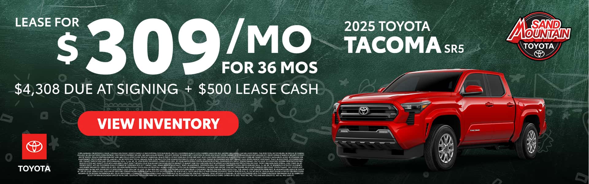 Sand-Mountain-Toyota—Aug-25—Monthly-Offers—Tacoma-SR5—1920×600