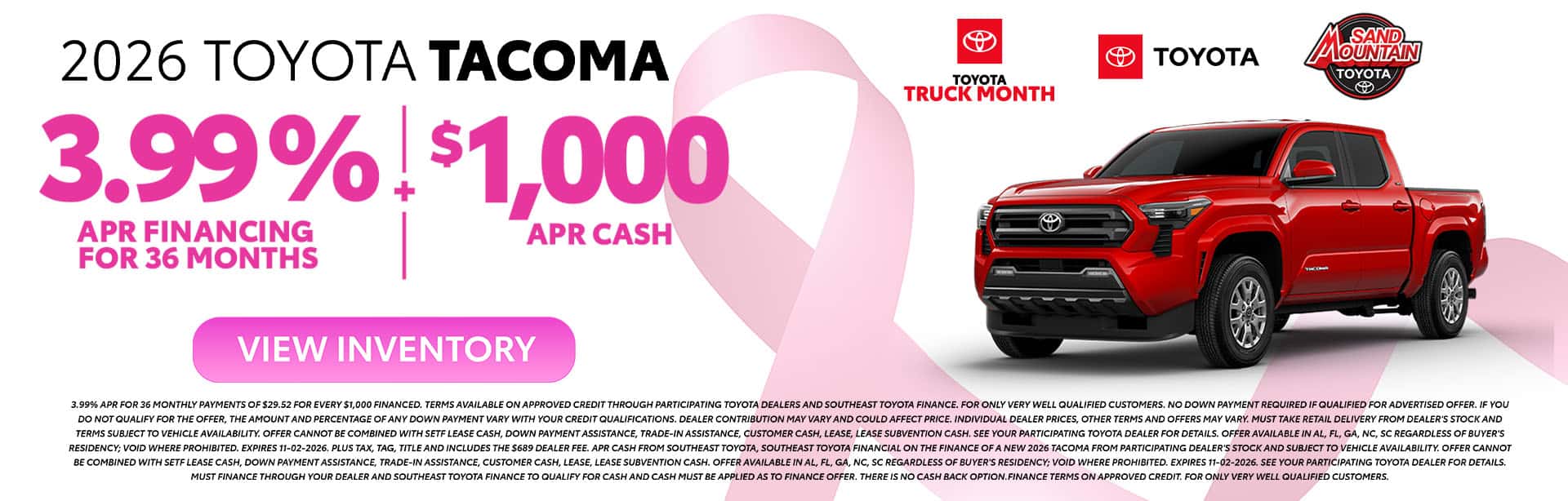 Toyota Tacoma Finance Offer