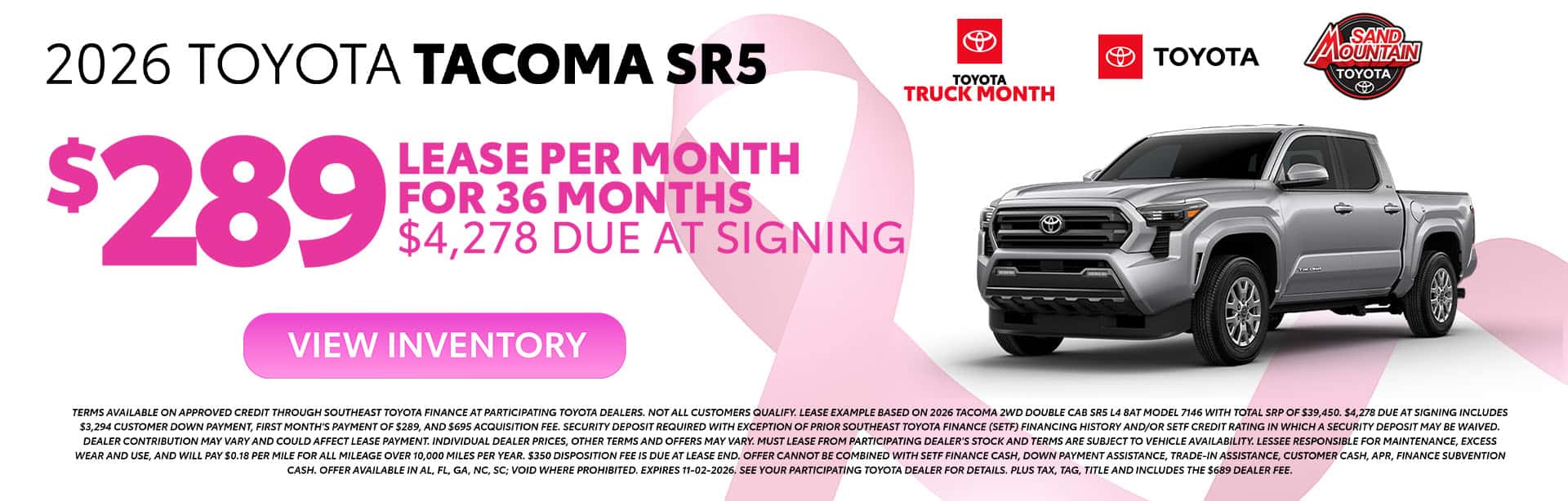 Toyota Tacoma Lease Offer
