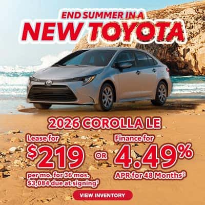 2026 Toyota Corolla LE - $219/mo for 36 mos or 4.49% APR for 48 Months