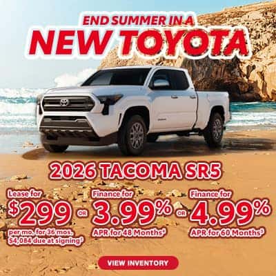2026 Toyota Tacoma SR5 - $299/mo for 24 mos or 3.99% APR for 48 Months or 4.99% APR for 60 Months