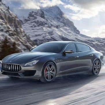 2019 Maserati Quattroporte among snowy mountains