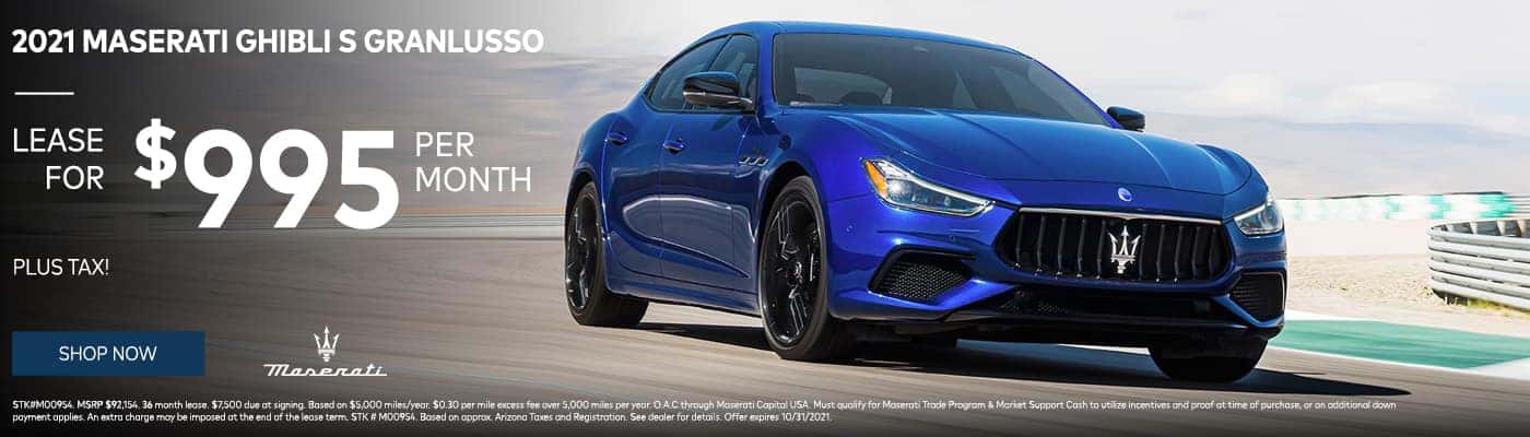 2021 Maserati Ghibli S GranLusso $995/month plus tax!