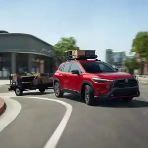 2026 Toyota Corolla Cross XLE towing a trailer