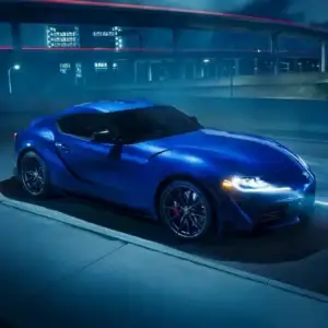2026 Toyota GR Supra in Motion at Night