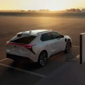 2026 Toyota bZ Rear View Overlooking City