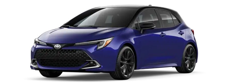 2026 Toyota Corolla Hatchback Blue Crush Metallic with Midnight Black Metallic Roof