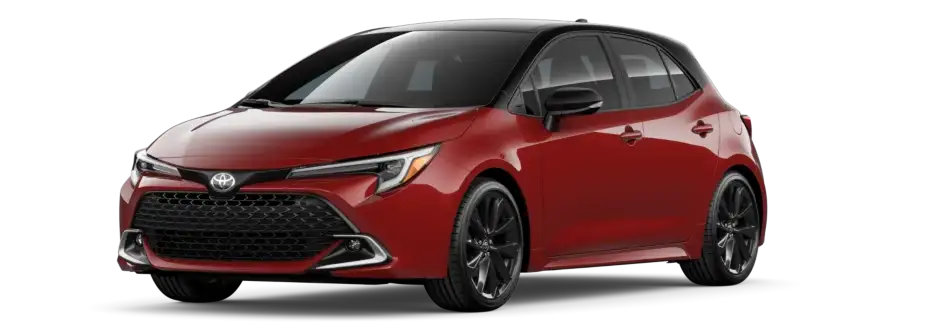 2026 Toyota Corolla Hatchback Finish Line Red with Midnight Black Metallic Roof