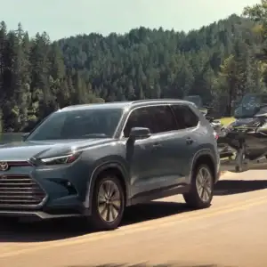 2026 Toyota Grand Highlander Hybrid and Hybrid MAX Towing a Boat