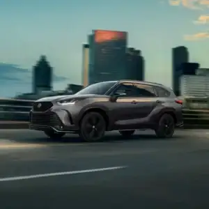 2026 Toyota Highlander Hybrid on Overpass Bridge