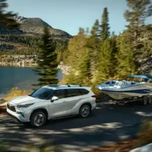 2026 Toyota Highlander Towing a Boat