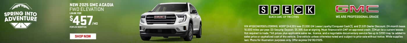 new 2025 gmc acadia lease special