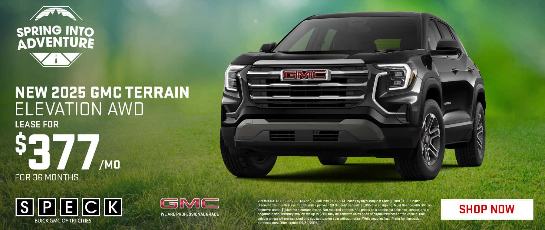 new 2025 gmc terrain lease special