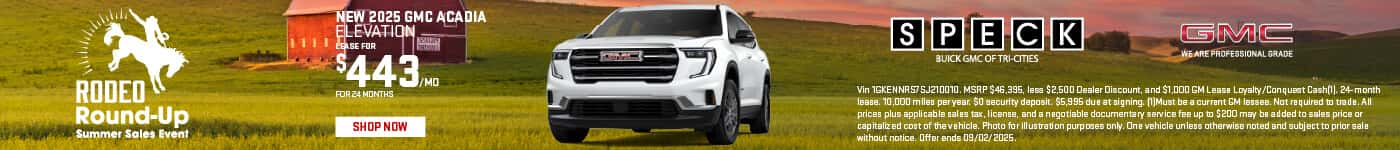 new 2025 gmc acadia lease $443 per month