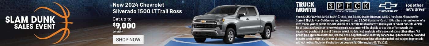 new 2024 chevrolet silverado 1500 trailboss $9000 discount