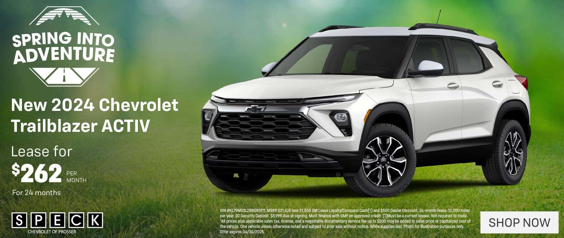 new 2024 chevrolet trailblazer lease special