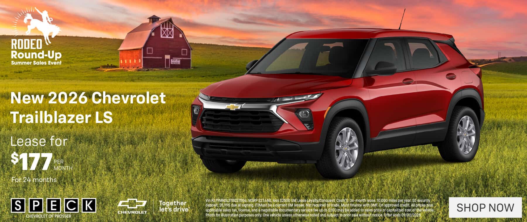 new 2026 chevrolet trailblazer lease special