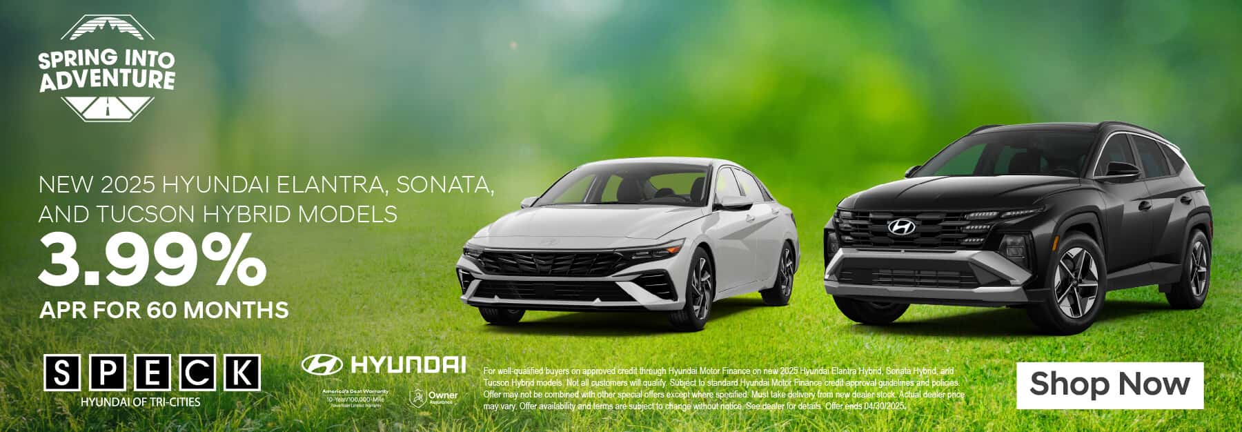 3.99% APR financing special hyundai elantra sonata tucson hybrid models