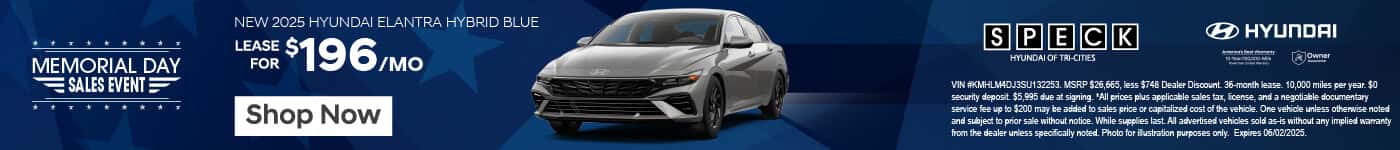 new 2025 hyundai elantra hybrid lease special