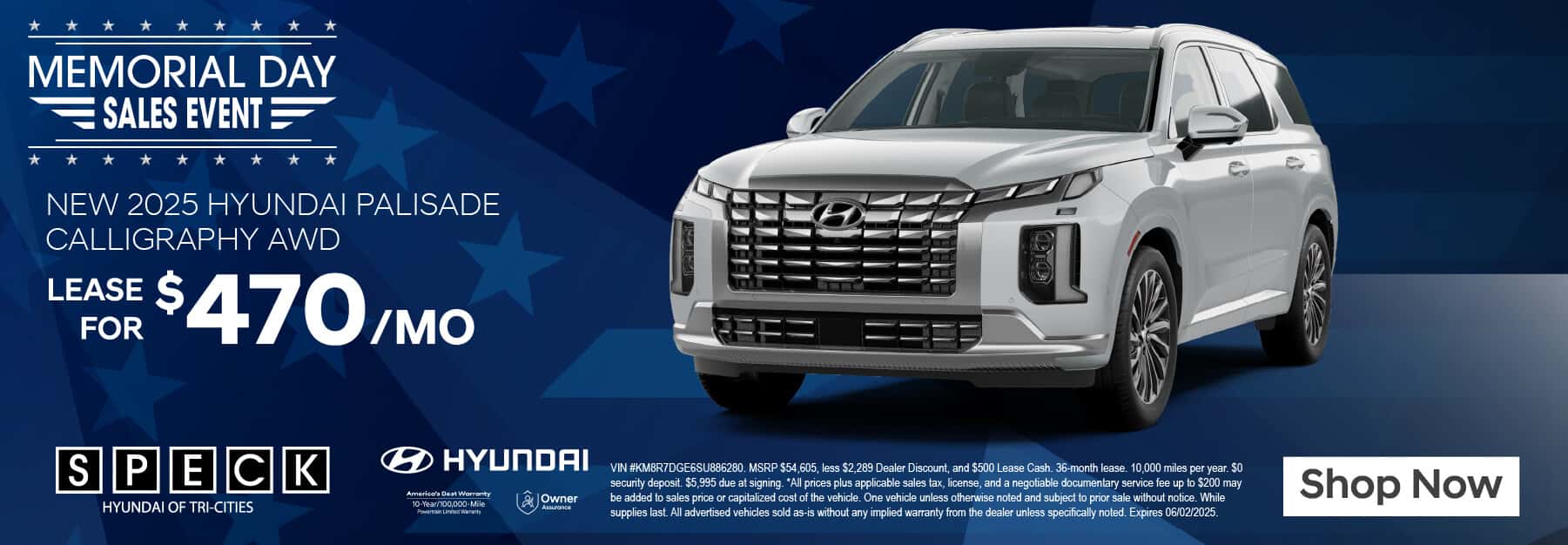 new 2025 hyundai palisade lease special