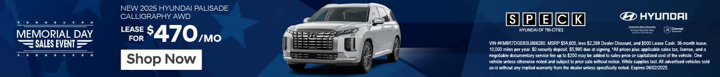 new 2025 hyundai palisade lease special
