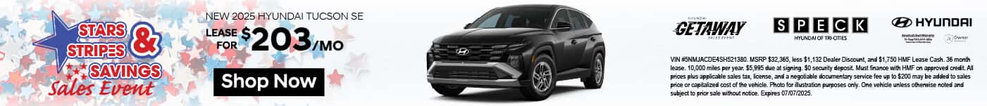 new 2025 hyundai tucson lease special