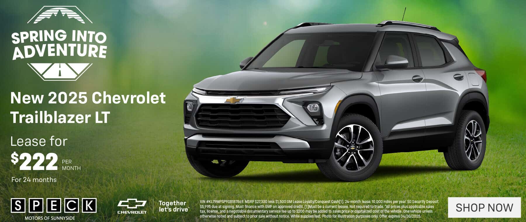 new 2025 chevrolet trailblazer lease special