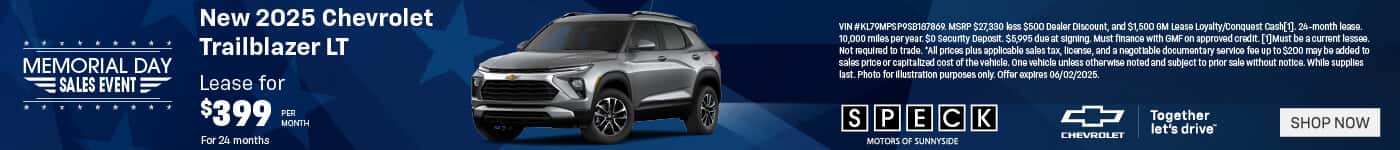 new 2025 chevrolet trailblazer lease special