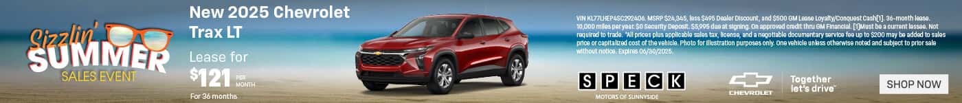 new 2025 chevrolet trax lease special