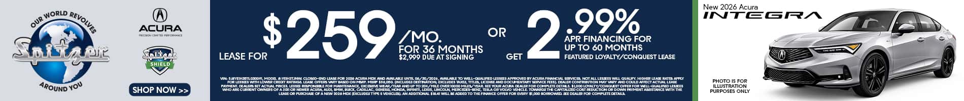05.2026_2026 Acura Integra_Lease for $259 for 36 mo OR 2.99% for 60 mo